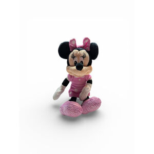 Disney Minnie Mouse Plush Pink Dress Glitter Shoes 10”